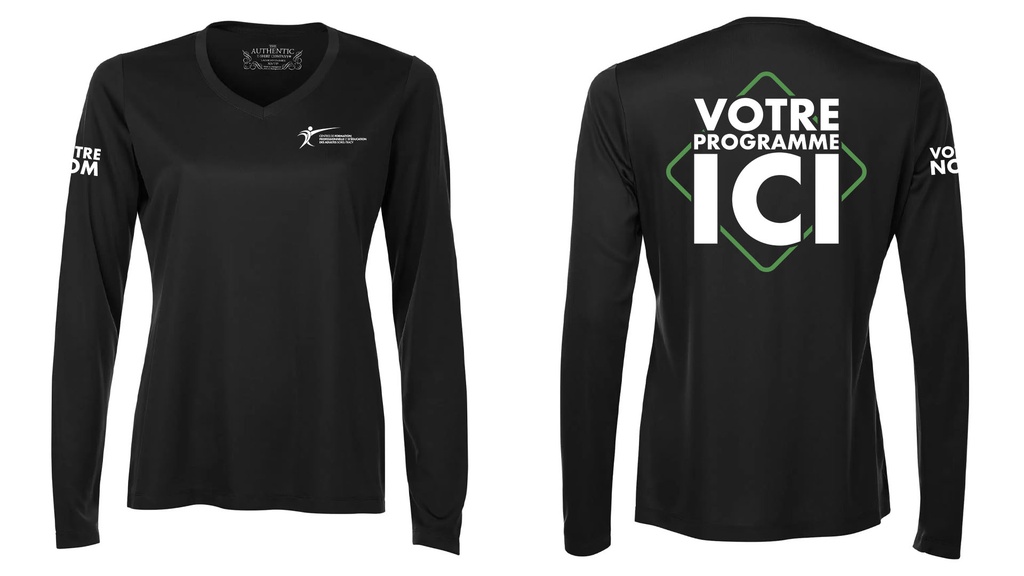 L3520LS - CFPEAST - Manches longues Polyester - Col V -  Coupe Femme